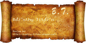 Básthy Titán névjegykártya